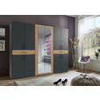 DREHTÜRENSCHRANK  in Graphitfarben, Eiche Artisan  - Schwarz/Graphitfarben, KONVENTIONELL, Glas/Holzwerkstoff (270/208/58cm) - Carryhome