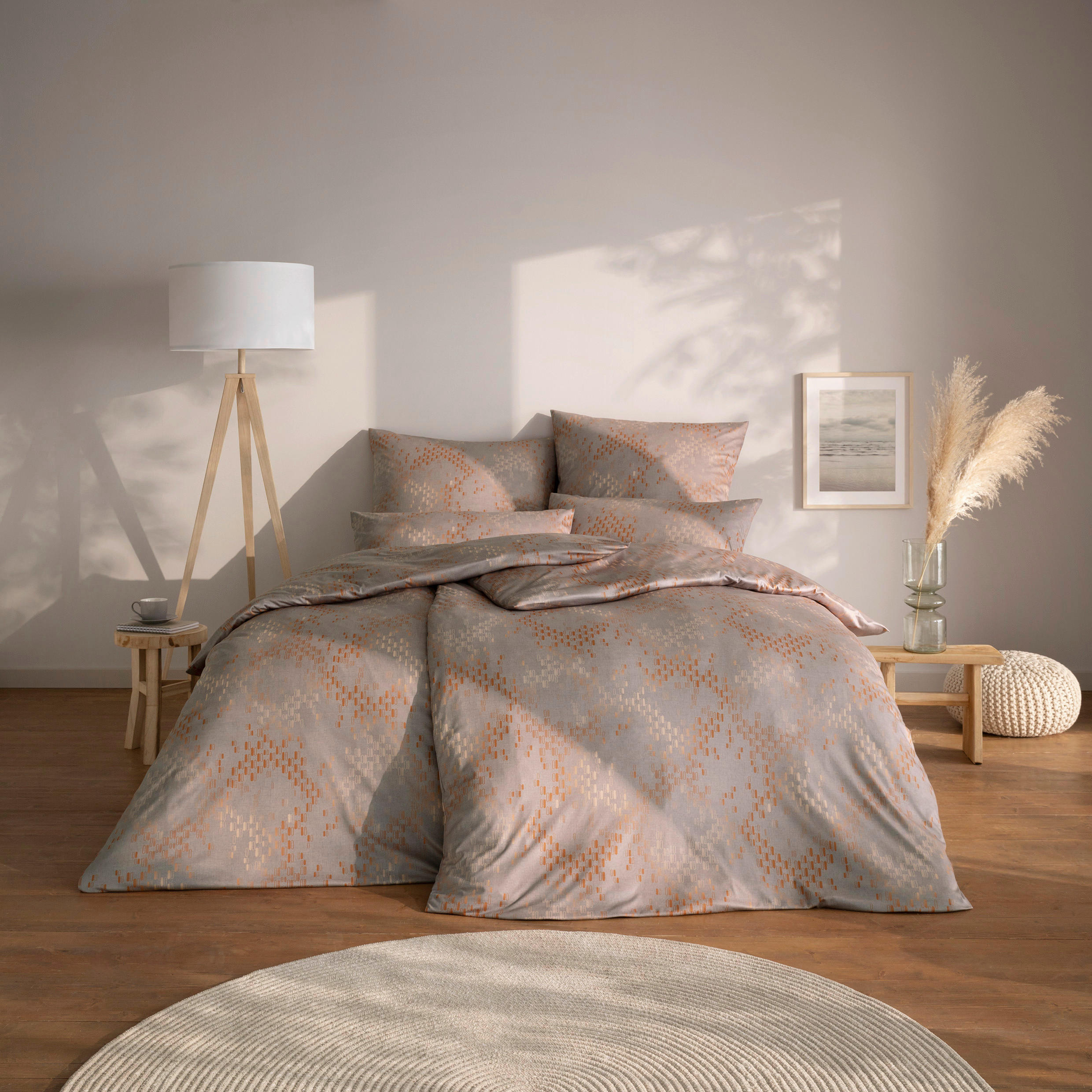 BETTWÄSCHE Atelier Makosatin 140/200 cm  - Rosa, KONVENTIONELL, Textil (140/200cm) - Estella