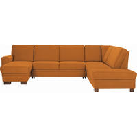 WOHNLANDSCHAFT Gelb Flachgewebe  - Gelb/Braun, Design, Holz/Textil (163/319/241cm) - Beldomo System