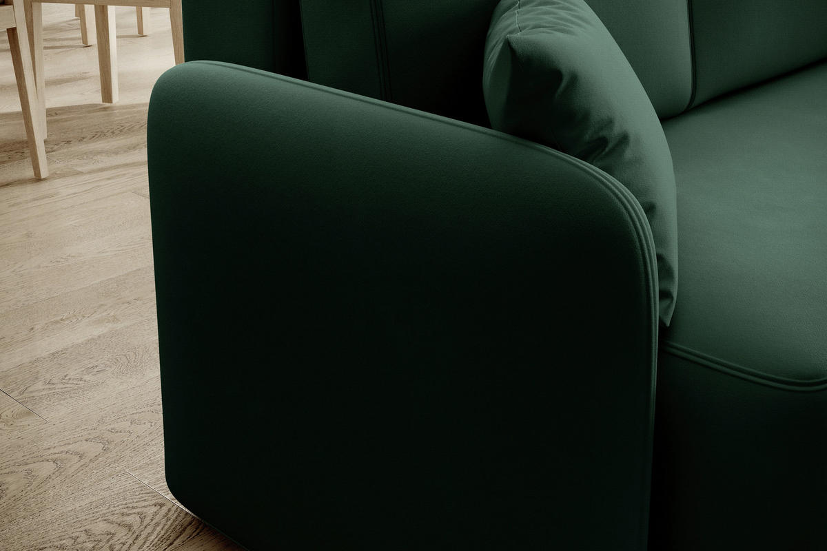 ECKSOFA Plüsch Grün  - Schwarz/Grün, Design, Kunststoff/Textil (206/150cm) - P & B