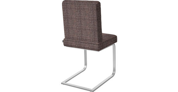 SCHWINGSTUHL  in Stahl Flachgewebe  - Chromfarben/Dunkelbraun, Design, Textil/Metall (60/92/60cm) - Dieter Knoll