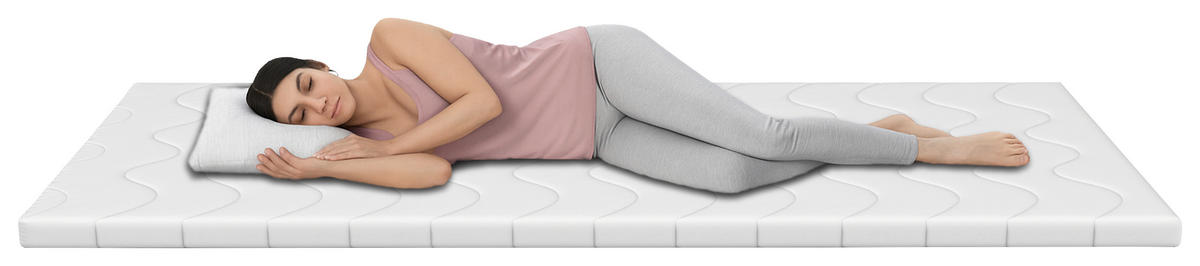 TOPPER 160/200 cm Höhe ca. 6 cm  - Weiß, Basics, Textil (160/200cm) - Chameo