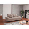 2,5-SITZER in Flachgewebe Greige  - Greige/Schwarz, Konventionell, Textil/Metall (202/90/122cm) - Sit & More