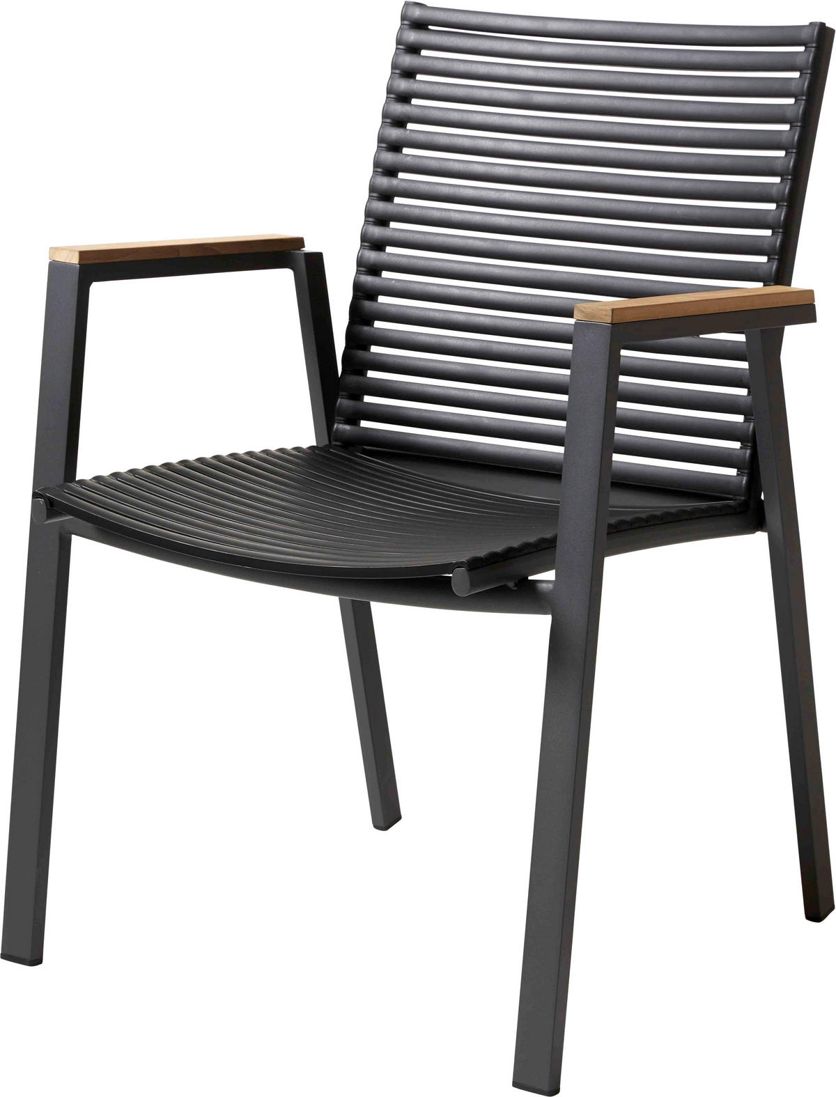 STAPELSTUHL Schwarz  - Anthrazit/Schwarz, KONVENTIONELL, Holz/Kunststoff (56,5/84/62cm) - Ambia Garden