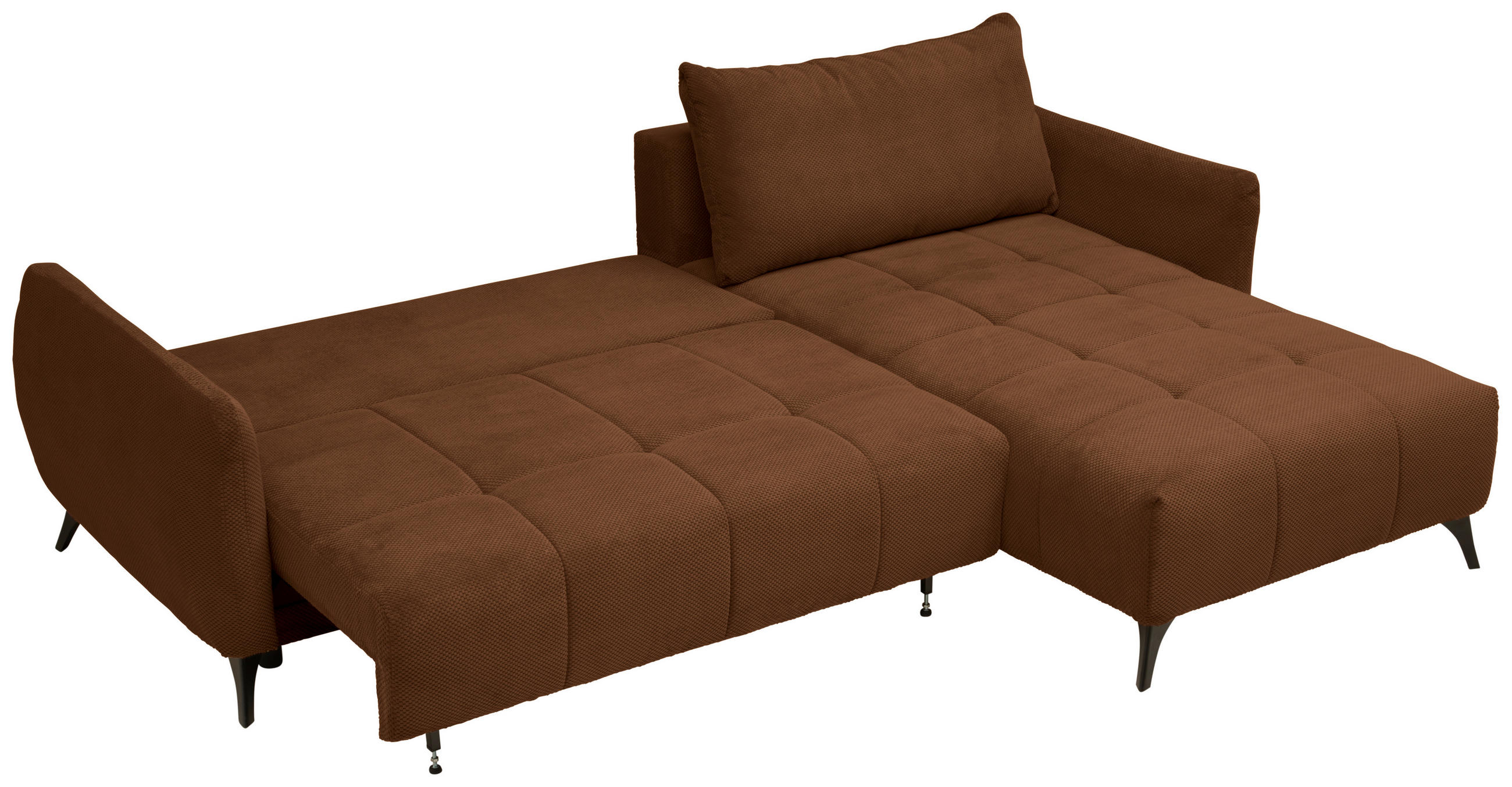 HÖRNSOFFA i struktur, plysch rostfärgad  - svart/rostfärgad, Design, metall/textil (287/197cm) - Livetastic