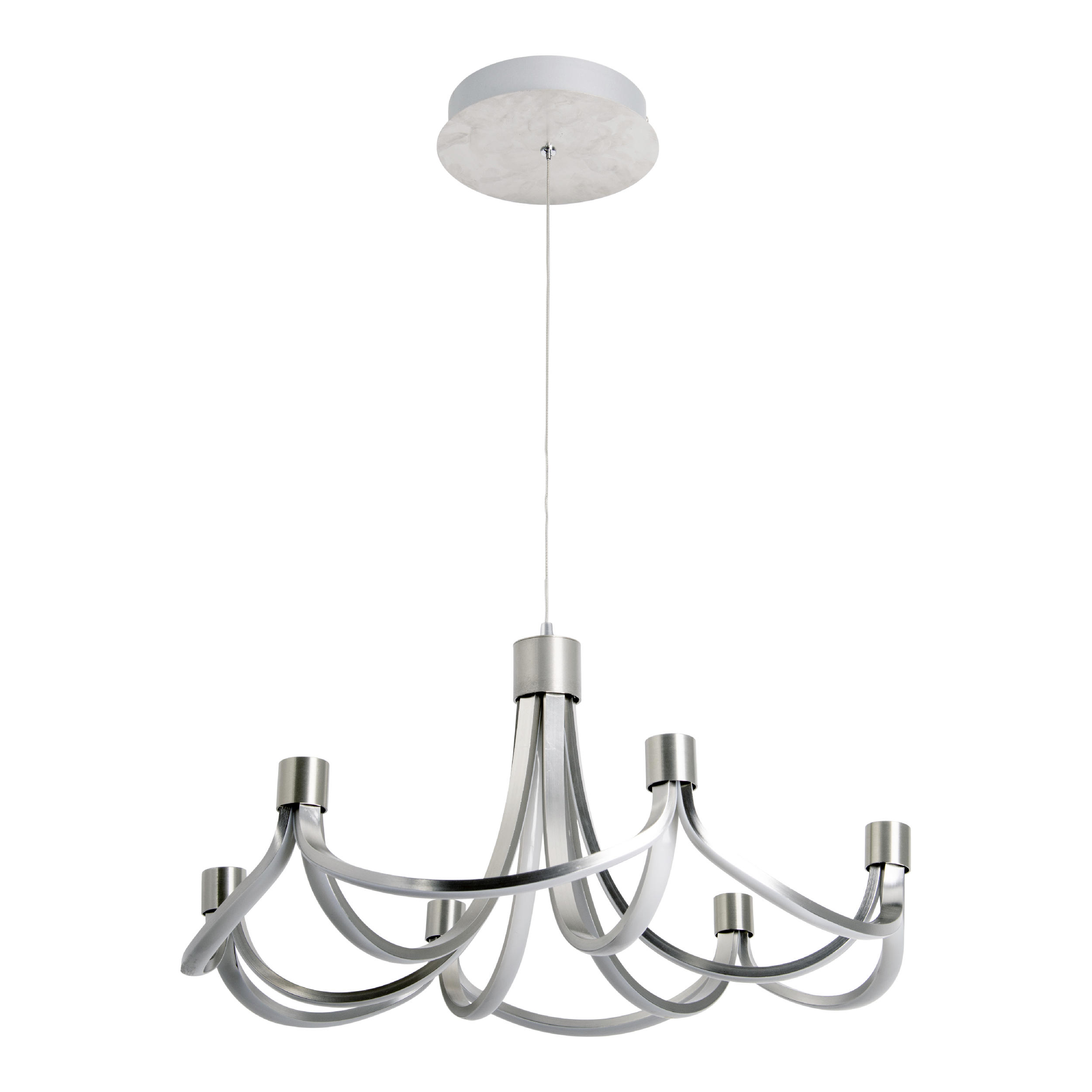 LED-HÄNGELEUCHTE 55 cm  - Silberfarben/Weiß, Design, Kunststoff/Metall (55cm) - Näve