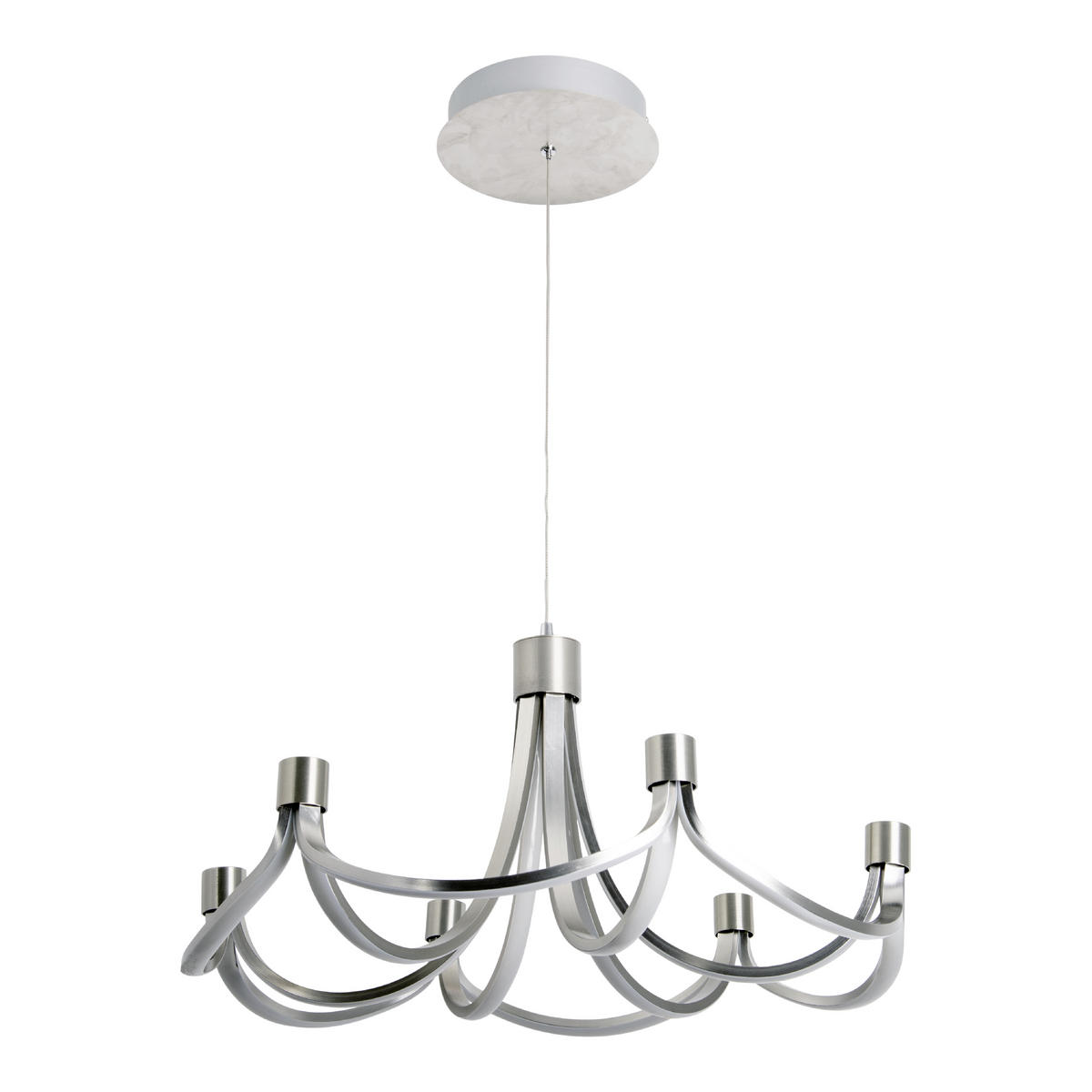 LED-HÄNGELEUCHTE 55 cm  - Silberfarben/Weiß, Design, Kunststoff/Metall (55cm) - Näve