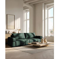 SCHLAFSOFA LOTTA  mit Chenille Grün  - Schwarz/Grün, Design, Textil (248/90/105cm) - MID.YOU