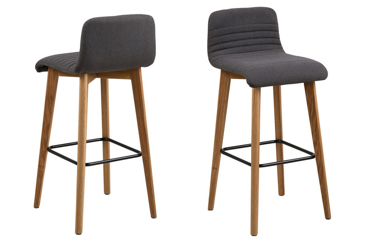 BARSKA STOLICA  antracit, boje hrasta  tekstil, drvo      - boje hrasta/antracit, Design, tekstil/drvo (44/101/47cm) - Livetastic