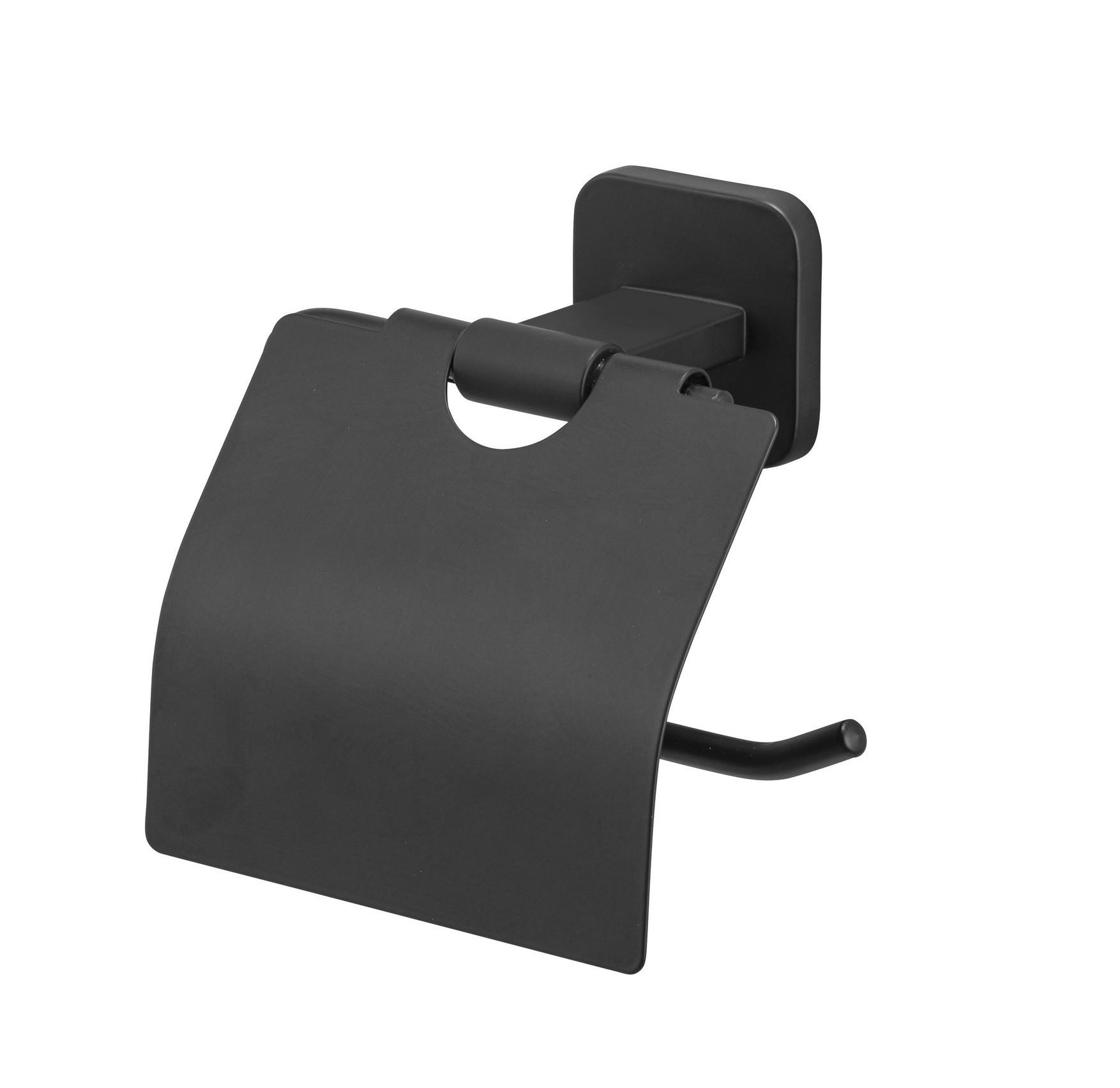 Toilettenpapierhalter Porto Black Schwarz, Wandmontage