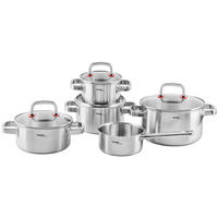 FŐZŐEDÉNYKÉSZLET 5 részes  - nemesacélszínű/áttetsző, Design, Üveg/fém - Homeware Profession.