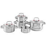 KOCHTOPFSET Cucina Perfetta 5-teilig  - Klar/Edelstahlfarben, Design, Glas/Metall - Homeware Profession.