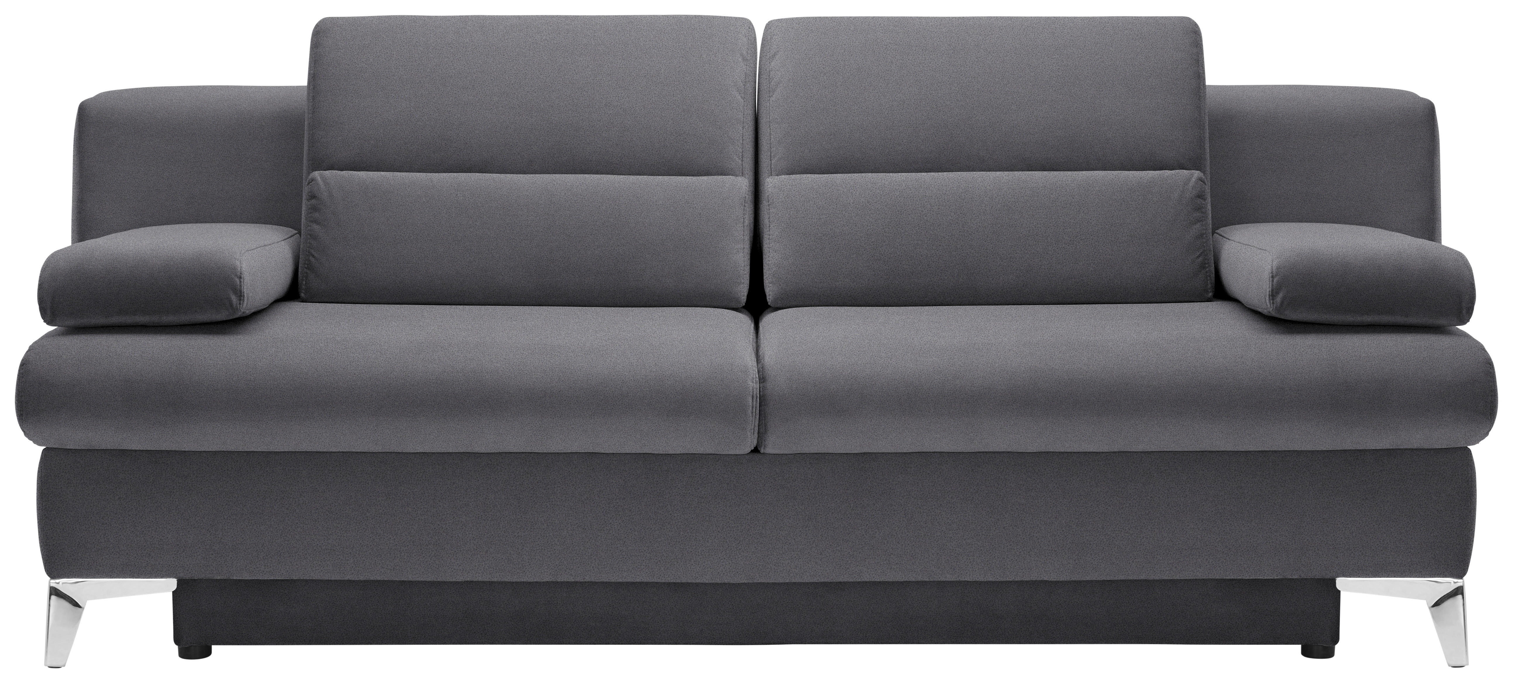 SCHLAFSOFA Flachgewebe Grau  - Grau, Design, Textil/Metall (206-267/91/110cm) - Venda