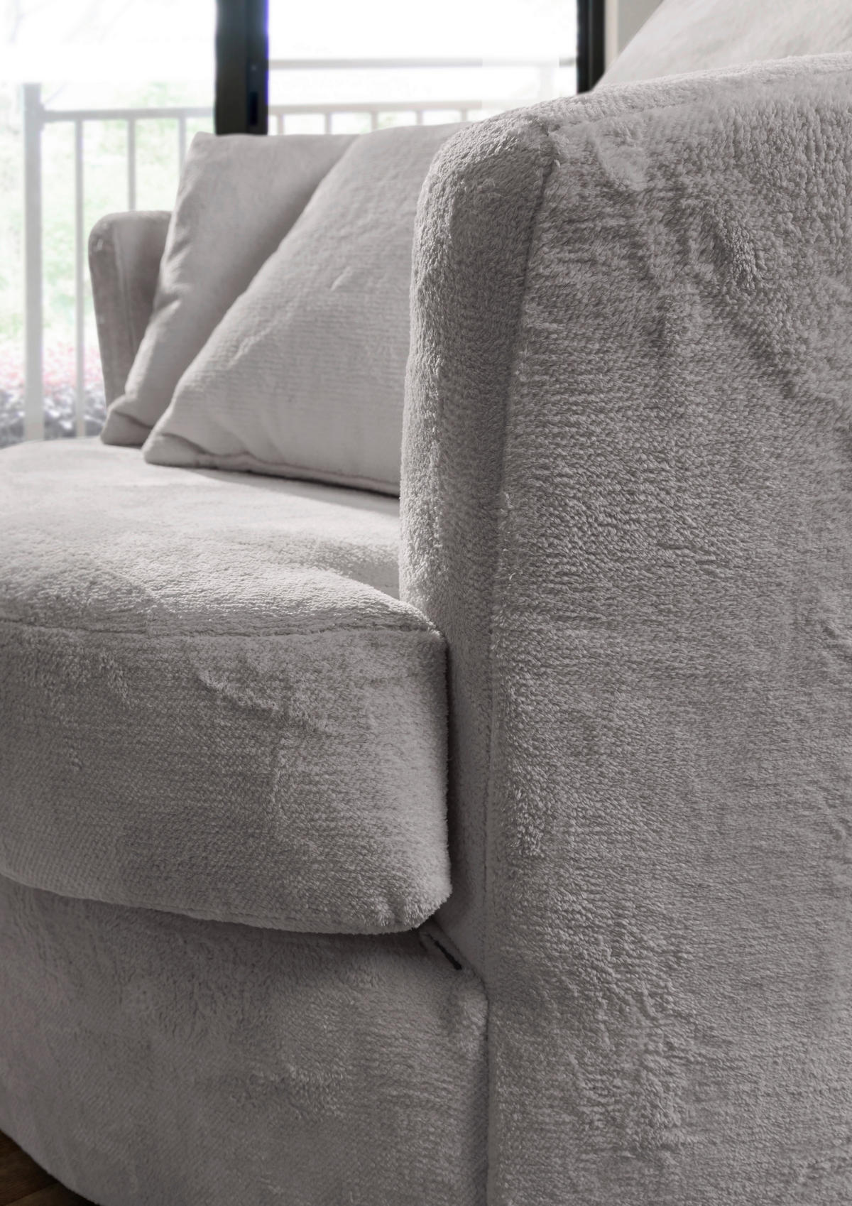 SESSEL in Plüsch Grau  - Schwarz/Grau, KONVENTIONELL, Textil/Metall (115/72/115cm) - Carryhome