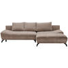 ECKSOFA Hellbraun Chenille  - Hellbraun/Schwarz, MODERN, Textil/Metall (290/182cm) - Hom`in
