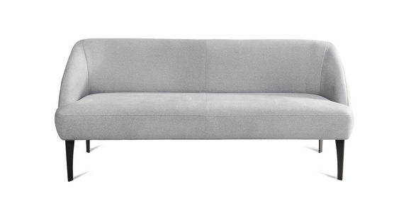 SITZBANK 237/85/72 cm Webstoff Hellgrau Metall - Hellgrau/Schwarz, KONVENTIONELL, Textil/Metall (237/85/72cm) - Moderano