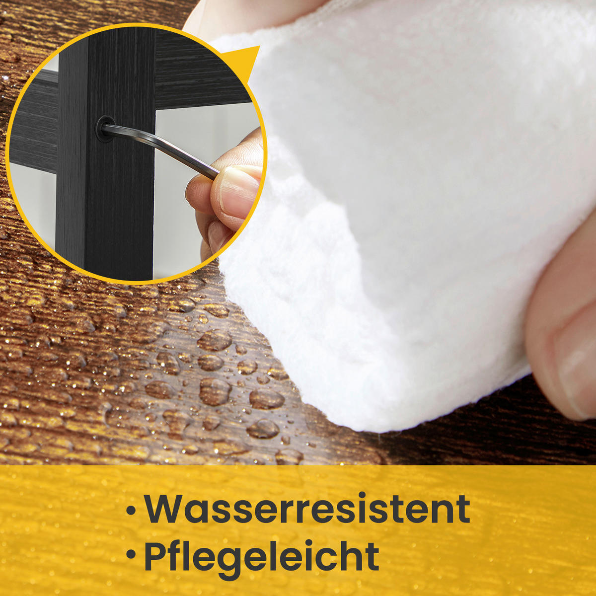 GEWÜRZREGAL - Schwarz/Braun, Basics, Holzwerkstoff/Metall (42/43/18cm)