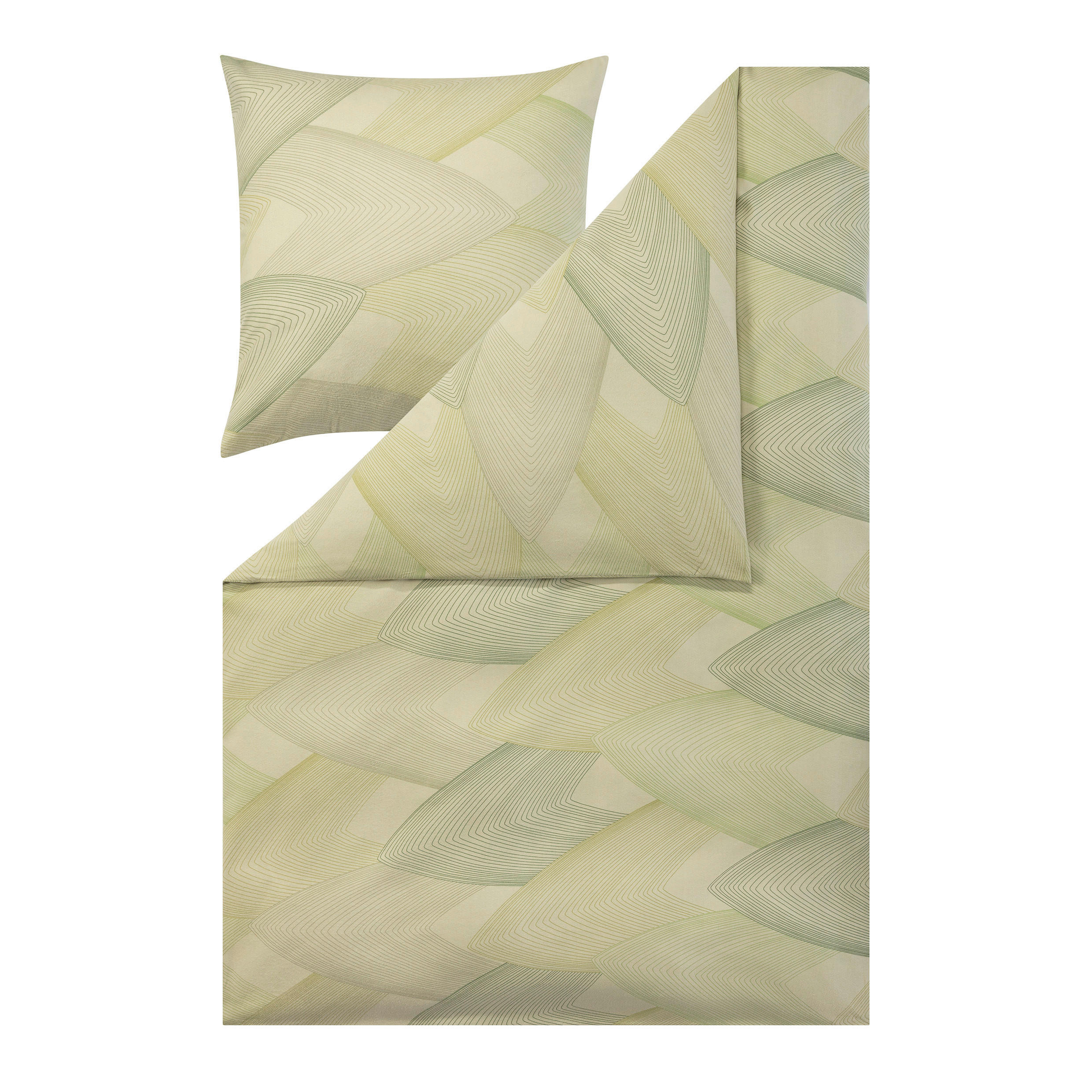 BETTWÄSCHE Atelier Flanell 155/220 cm  - Grün, Design, Textil (155/220cm) - Estella