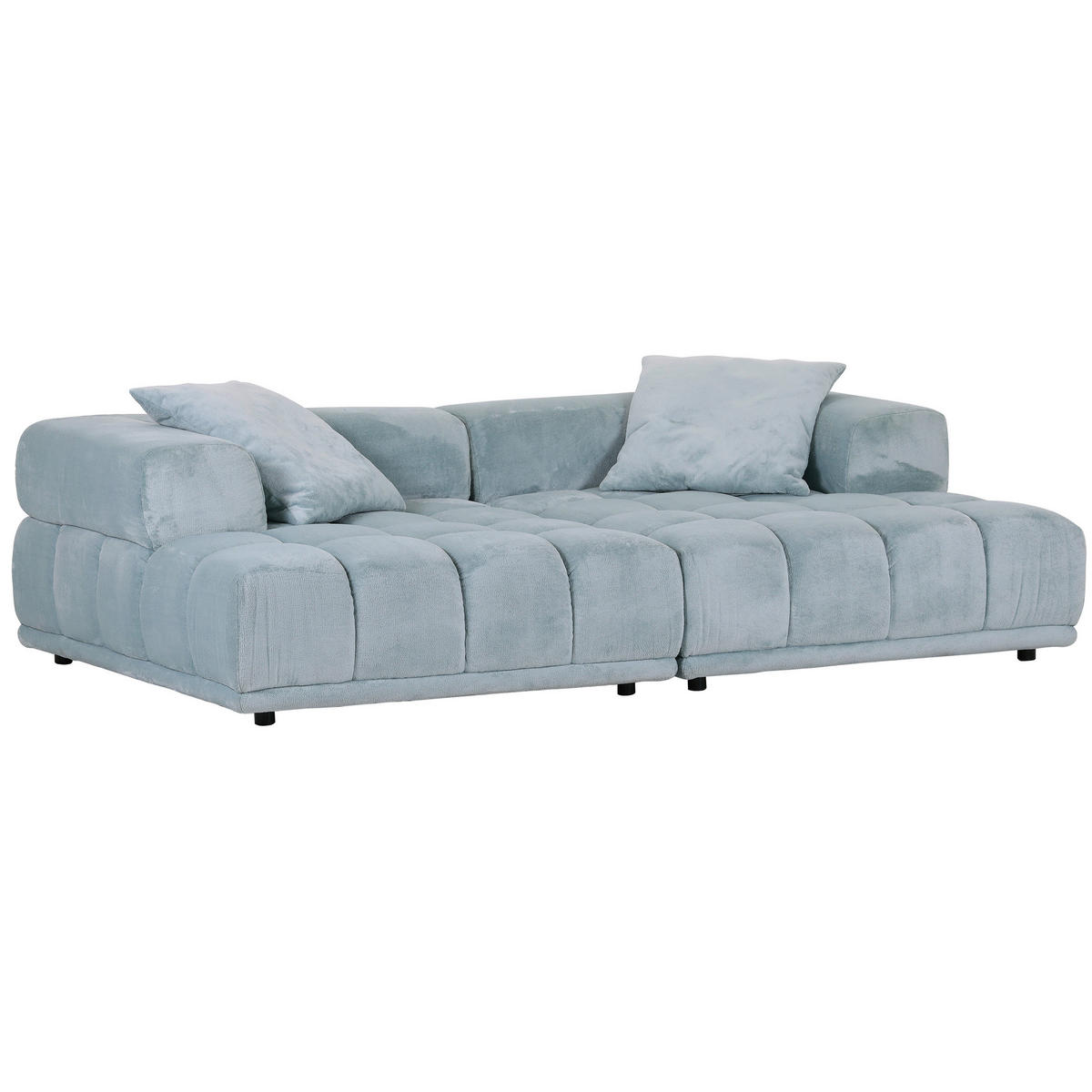 SOFAELEMENT in Plüsch Mintgrün  - Schwarz/Mintgrün, Konventionell, Kunststoff/Textil (125/66/155cm) - Carryhome