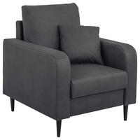 SESSEL in Lederlook Grau  - Schwarz/Grau, Konventionell, Holz/Textil (87/96/86cm) - Carryhome