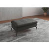 HOCKERLeder Anthrazit  - Anthrazit/Schwarz, Konventionell, Leder/Metall (102/47/69cm) - Sit & More