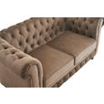 CHESTERFIELD-SOFA Samt Schwarz, Taupe  - Taupe/Schwarz, Trend, Holz/Textil (165/73/87cm) - Xora