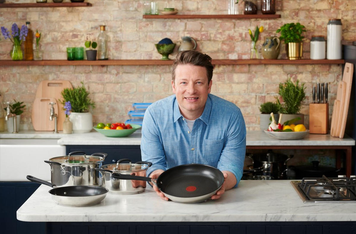 WOKPFANNE Tefal Jamie Oliver  - Schwarz Hochglanz/Anthrazit Hochglanz, Basics, Metall (49/29/11cm) - Tefal