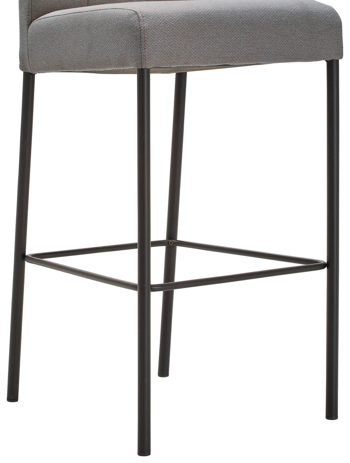 BARHOCKER Webstoff Schwarz, Hellgrau Eisen Stoffauswahl  - Hellgrau/Schwarz, Design, Textil/Metall (42/102/50cm) - home24