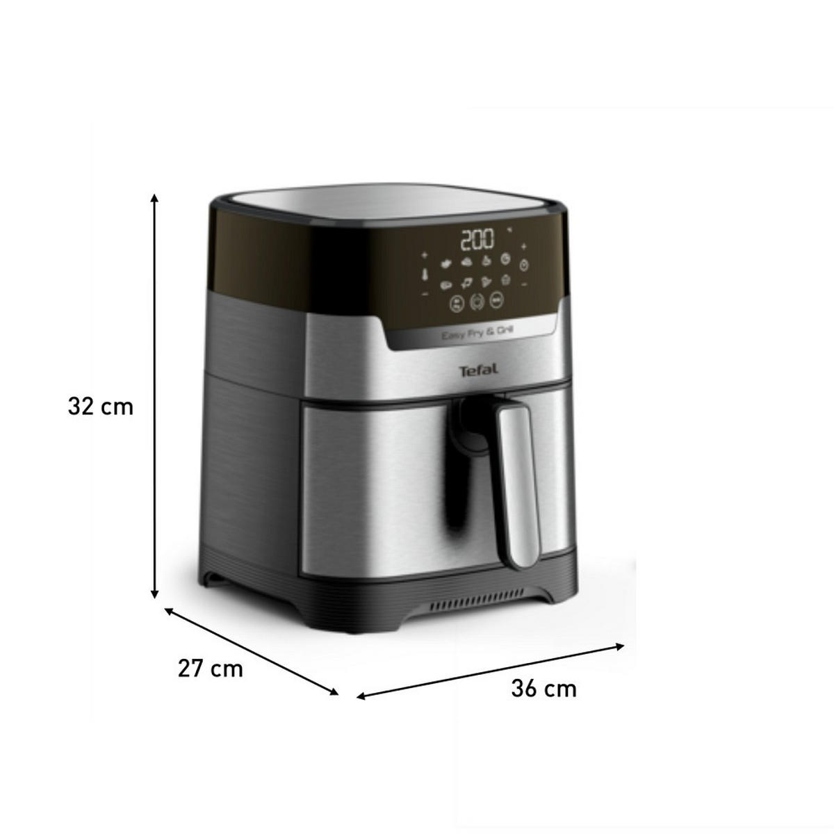 HEIßLUFTFRITTEUSE Easy Fry & Grill Precision 4.2 L  - Edelstahlfarben/Schwarz, Basics, Kunststoff/Metall (39,8/31,4/37,0cm) - Tefal