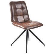 STUHL Lederlook Braun, Schwarz - Schwarz/Braun, MODERN, Textil/Metall (47/85/55,5cm) - Landscape