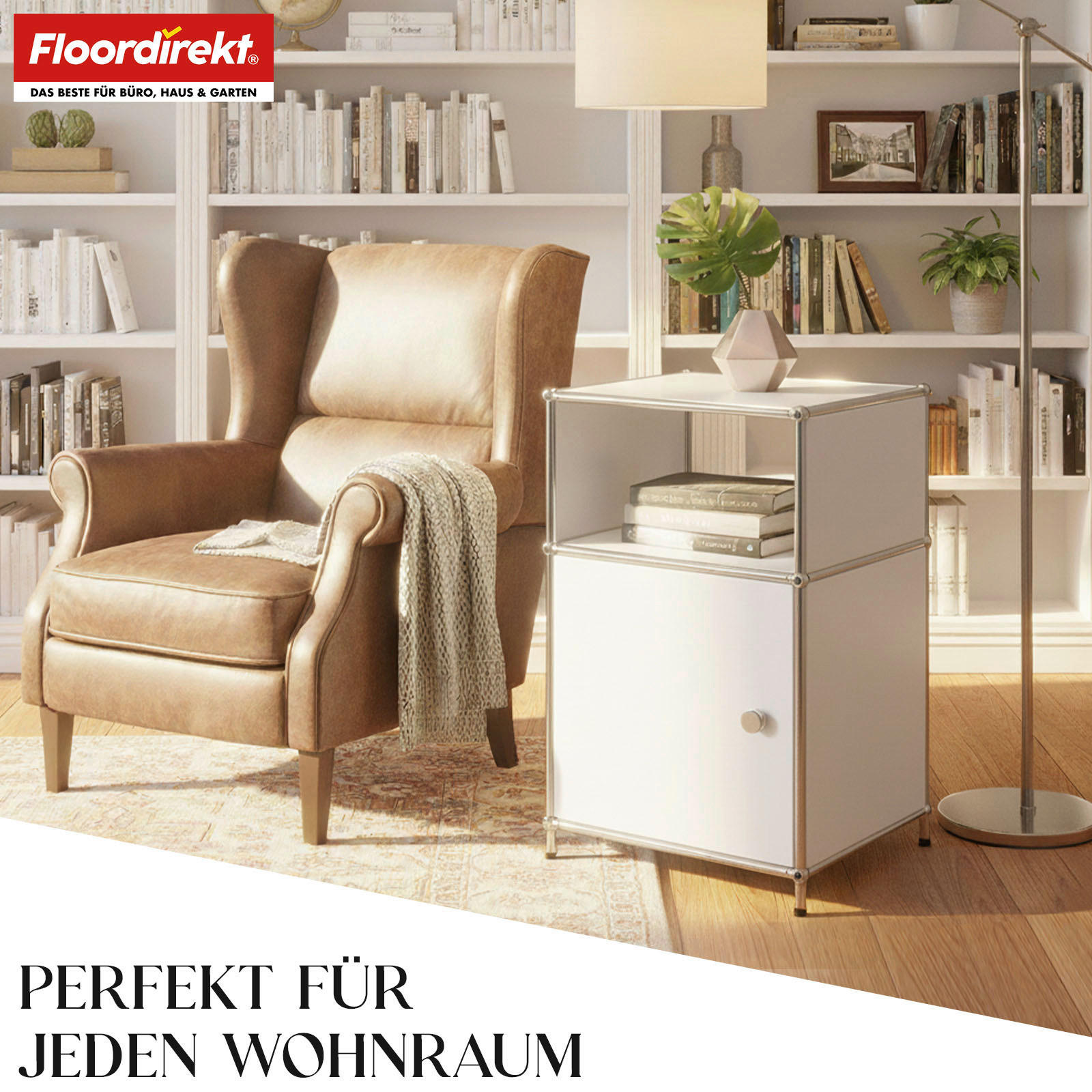 REGAL Weiß  - Weiß, Basics, Metall (40/65/40cm) - Floordirekt