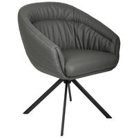 STOL MED ARMSTÖD järn äkta läder pigmenterad  - svart/antracit, Design, metall/läder (62/82/64cm) - Belluti