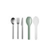 BESTECKSET ELLIPSE 3-teilig Edelstahl  - Salbeigrün/Silberfarben, KONVENTIONELL, Kunststoff/Metall (19,5/5,1/2,3cm) - Mepal