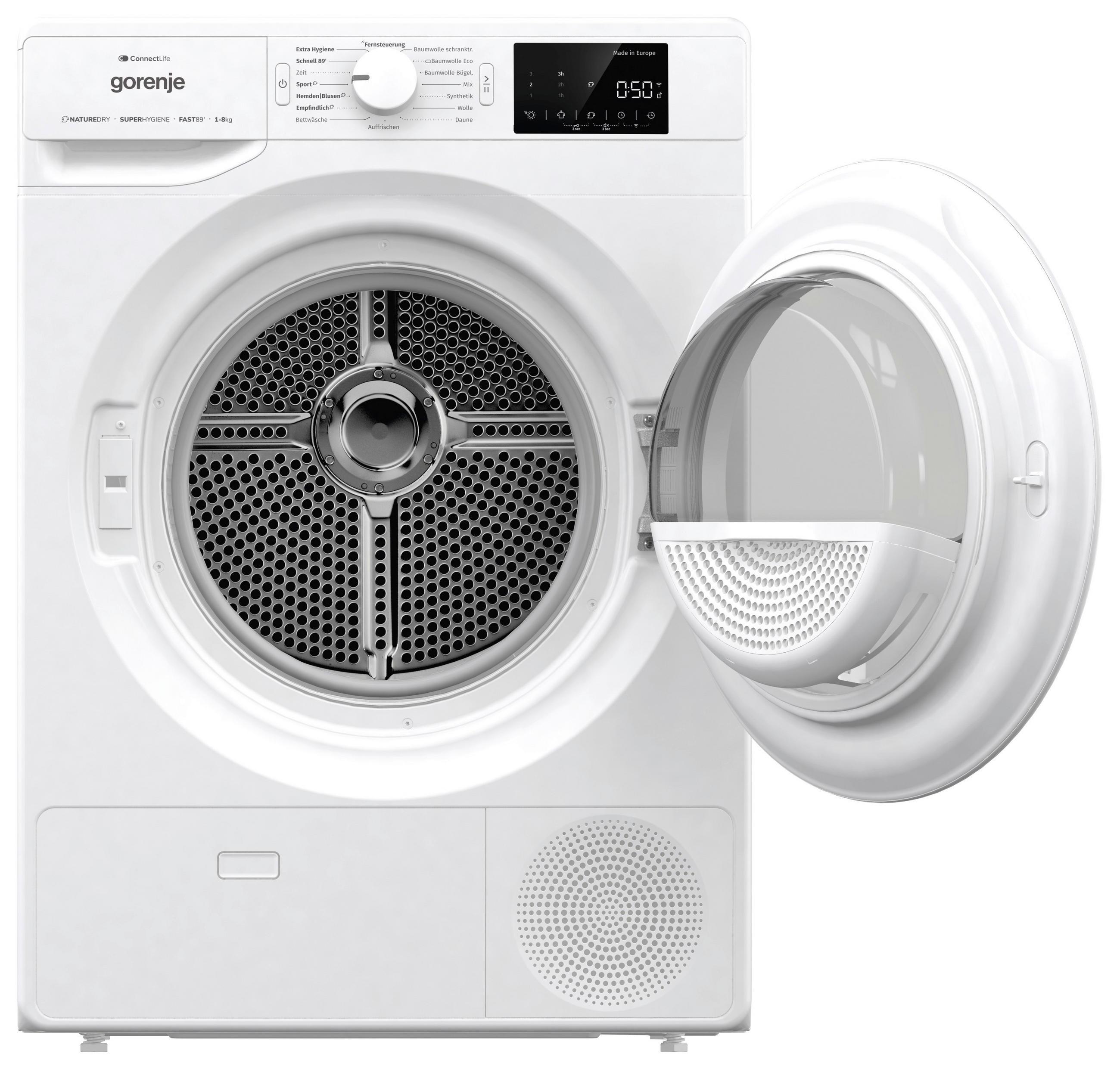 WÄRMEPUMPENTROCKNER DPNE83/GN  - Weiß, LIFESTYLE, Glas/Kunststoff (60/85/62,5cm) - Gorenje