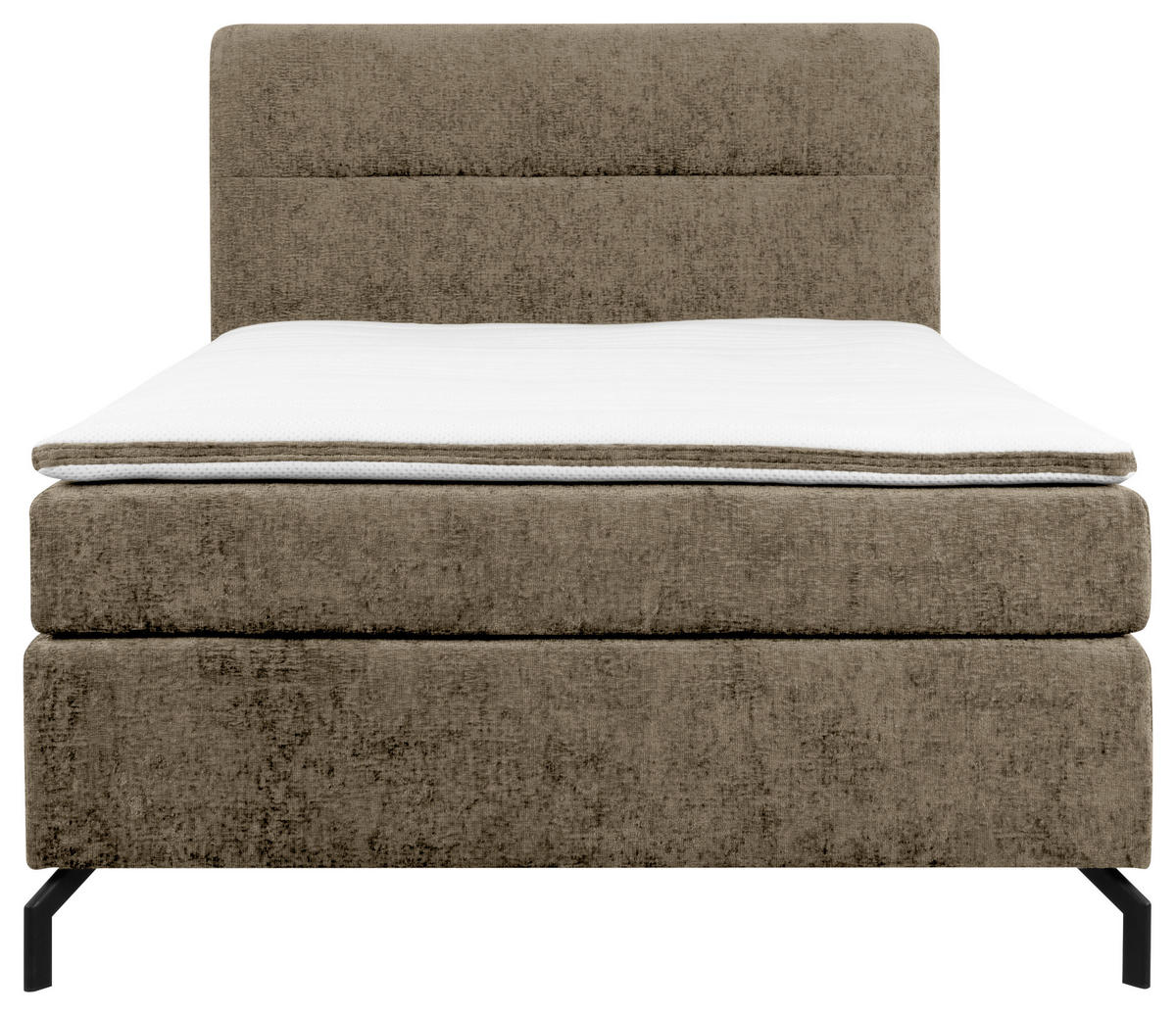 BOXSPRINGBETT 140/200 cm  in Schlammfarben  - Schlammfarben/Schwarz, Design, Textil/Metall (140/200cm) - Esposa
