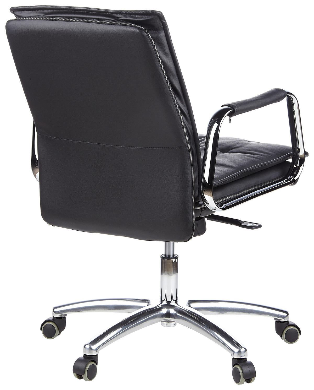 DREHSTUHL  in Schwarz  - Silberfarben/Schwarz, Basics, Leder/Kunststoff (60/109/48cm) - MID.YOU