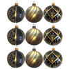 CHRISTBAUMKUGEL-SET 8 cm 9-teilig  - Goldfarben/Schwarz, LIFESTYLE, Glas/Metall (8cm) - X-Mas