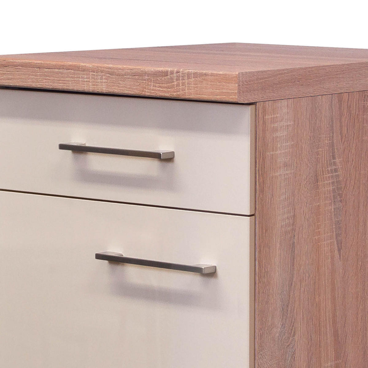 KÜCHENUNTERSCHRANK 40/86/60 cm  in Kaschmir, Sonoma Eiche  - Kaschmir/Edelstahlfarben, MODERN, Holzwerkstoff/Metall (40/86/60cm) - FlexWell