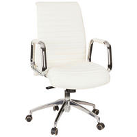 DREHSTUHL Lederlook Creme, Silberfarben  - Silberfarben/Creme, MODERN, Leder/Kunststoff (59/114/50cm) - MID.YOU