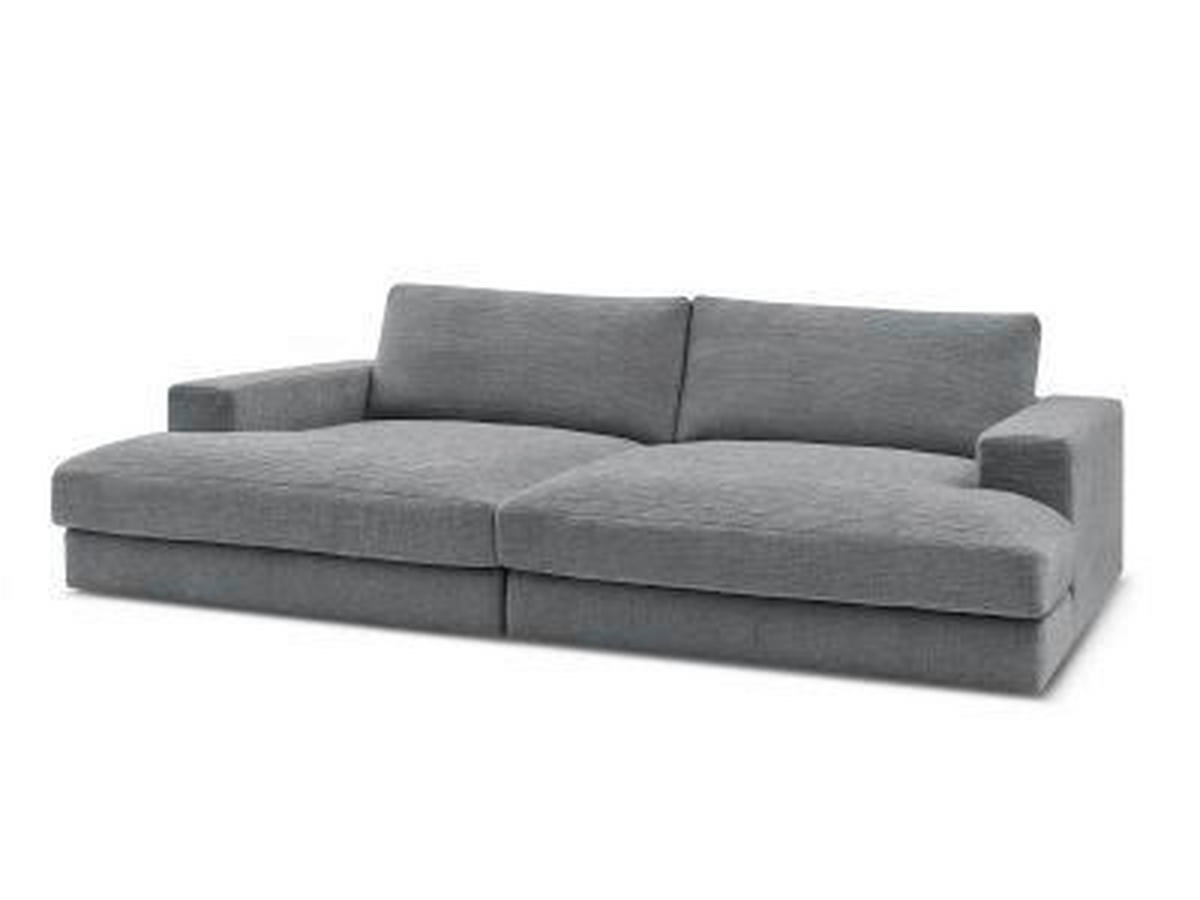 BIGSOFA LEONARD Struktur Dunkelgrau  - Dunkelgrau/Schwarz, MODERN, Kunststoff/Textil (274/77/159cm)