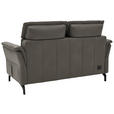 2-SITZER-SOFA Dunkelgrau Echtleder  - Dunkelgrau/Schwarz, KONVENTIONELL, Leder/Metall (178/103/95cm) - Dieter Knoll