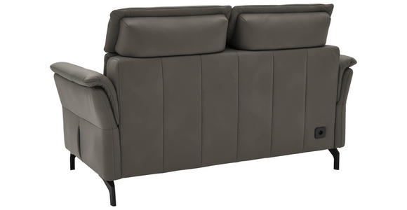 2-SITZER-SOFA in Leder Dunkelgrau  - Dunkelgrau/Schwarz, KONVENTIONELL, Leder/Metall (178/103/95cm) - Dieter Knoll