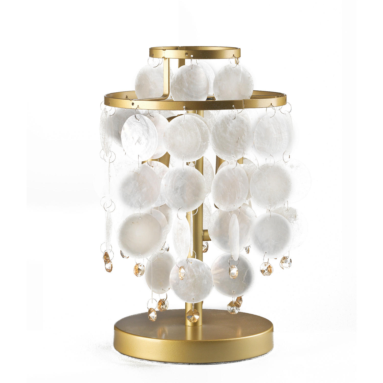 TISCHLEUCHTE 20/20/36 cm   - Currygelb/Perlmutt, KONVENTIONELL, Naturmaterialien/Kunststoff (20/20/36cm)