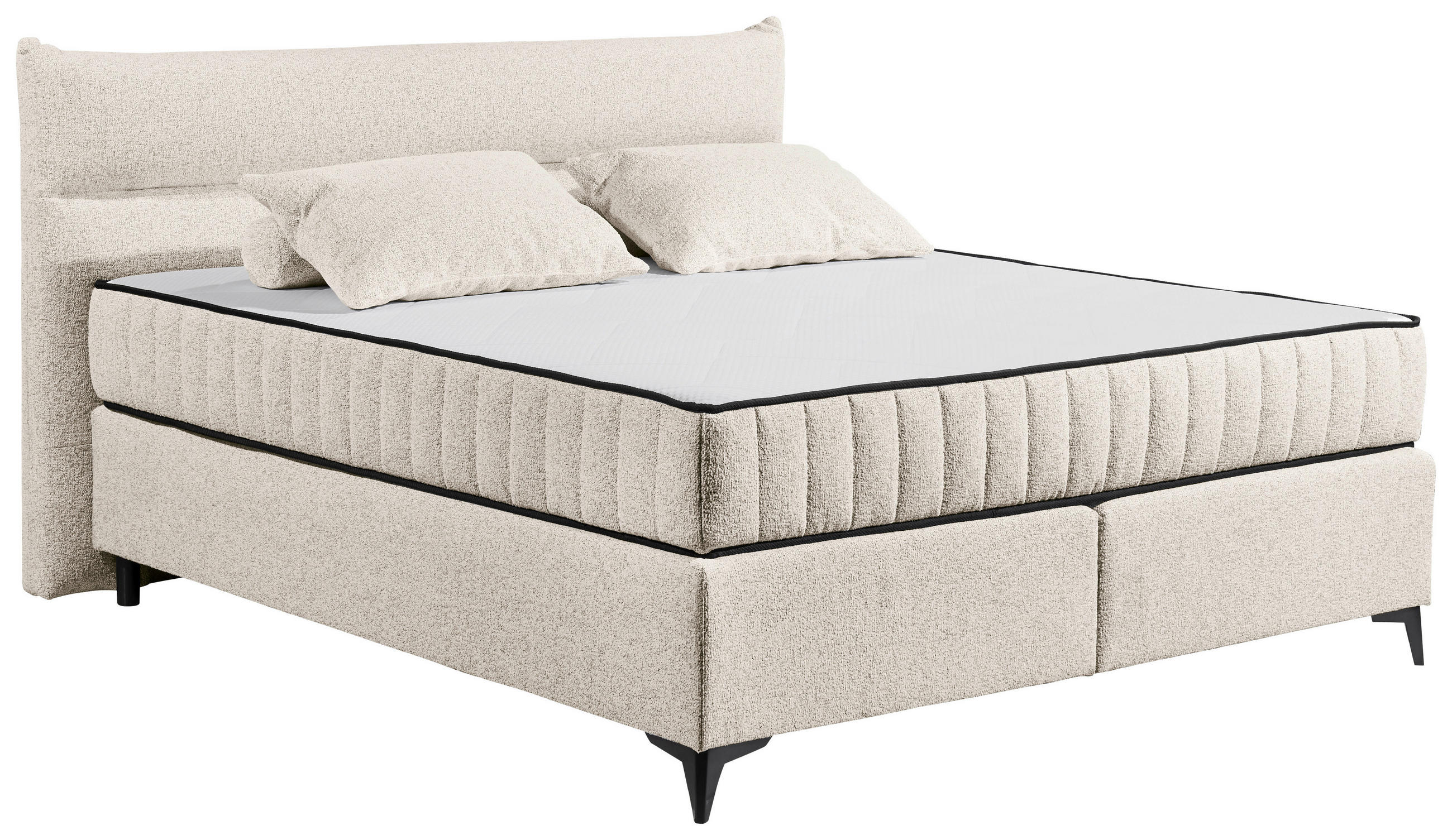 BOXSPRINGOVÁ POSTEĽ, 180/200 cm, béžová - béžová, Modern, kompozitné drevo/textil (180/200cm) - MID.YOU