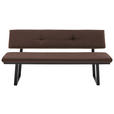 SITZBANK 180/86/60 cm  in Schwarz, Hellbraun  - Hellbraun/Schwarz, MODERN, Textil/Metall (180/86/60cm) - Cantus