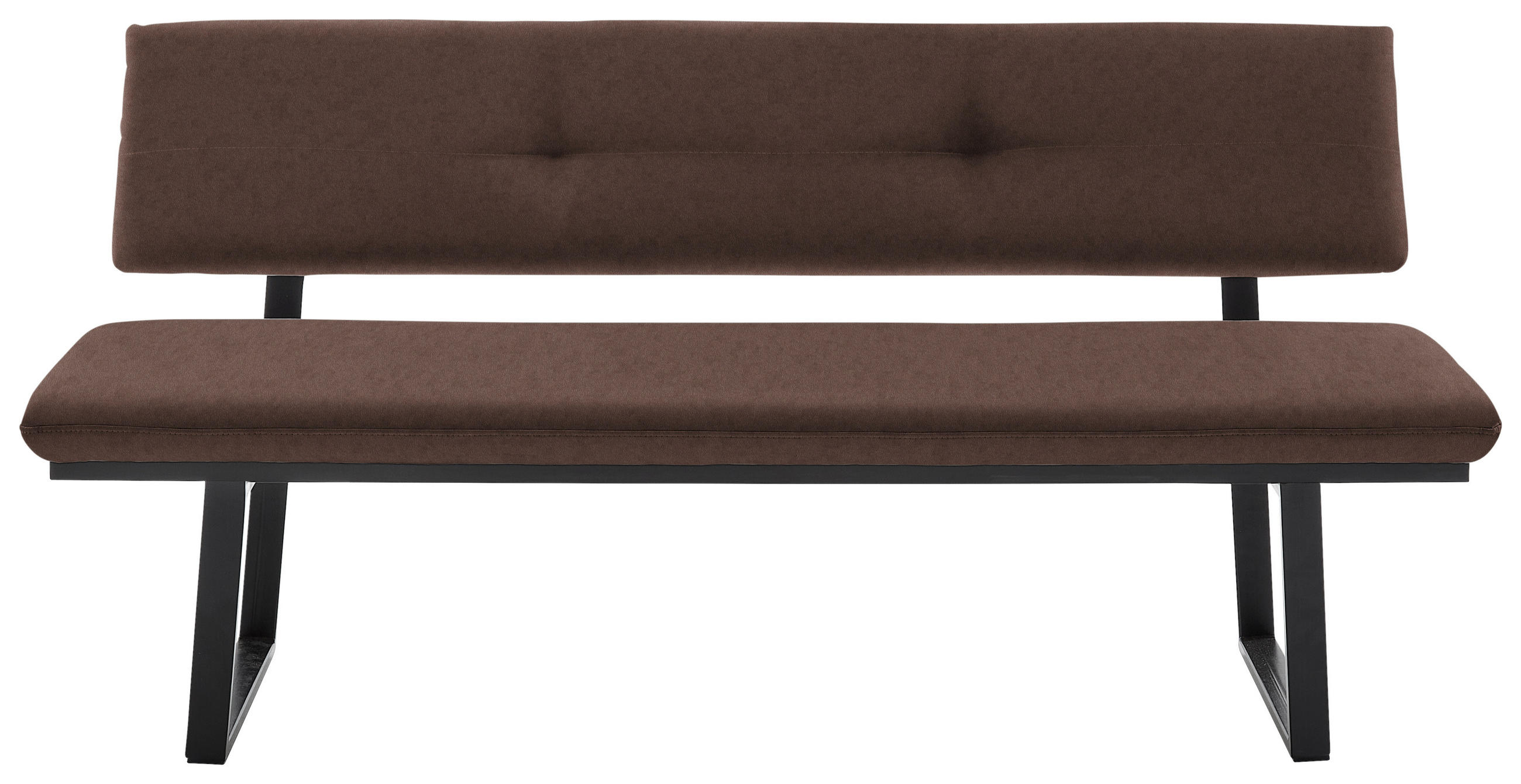 SITZBANK 180/86/60 cm  in Schwarz, Hellbraun  - Hellbraun/Schwarz, MODERN, Textil/Metall (180/86/60cm) - Cantus