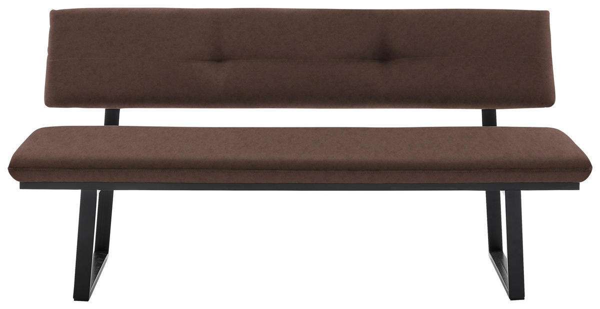 SITZBANK 140/86/60 cm  in Schwarz, Hellbraun  - Hellbraun/Schwarz, MODERN, Textil/Metall (140/86/60cm) - Cantus