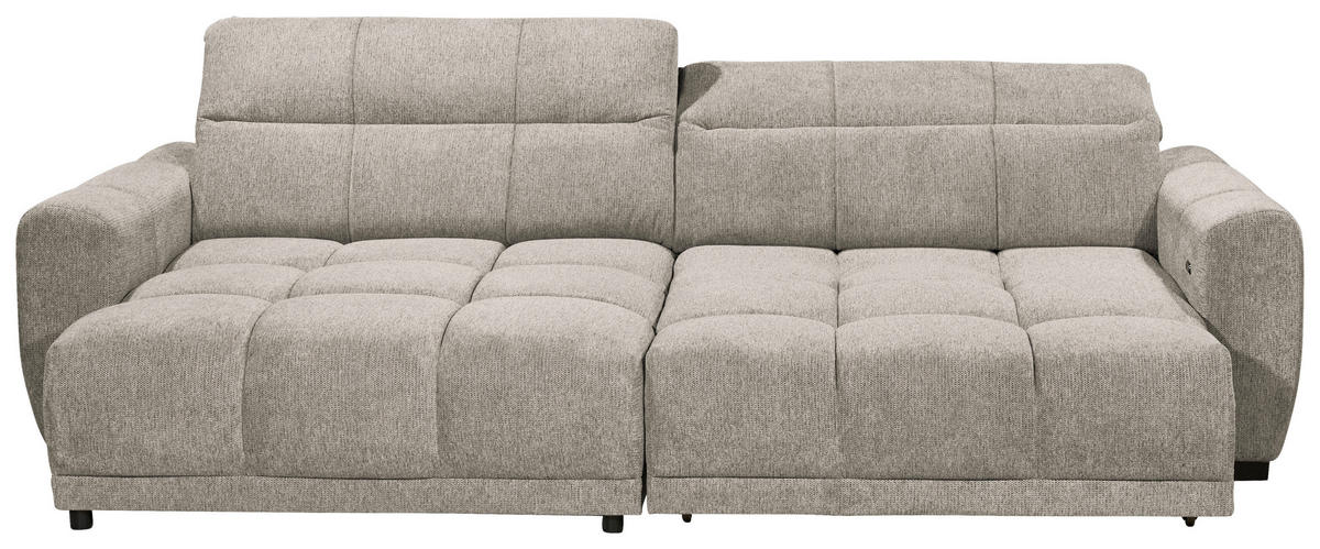 ECKSOFA HUNTER Sandfarben Mikrofaser  - Sandfarben/Schwarz, Basics, Kunststoff/Textil (170/297cm) - Livetastic