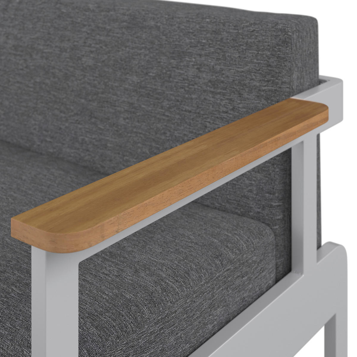 LOUNGESOFA  - Weiß/Grau, MODERN, Holz/Textil (192/57/73cm) - Ambia Garden