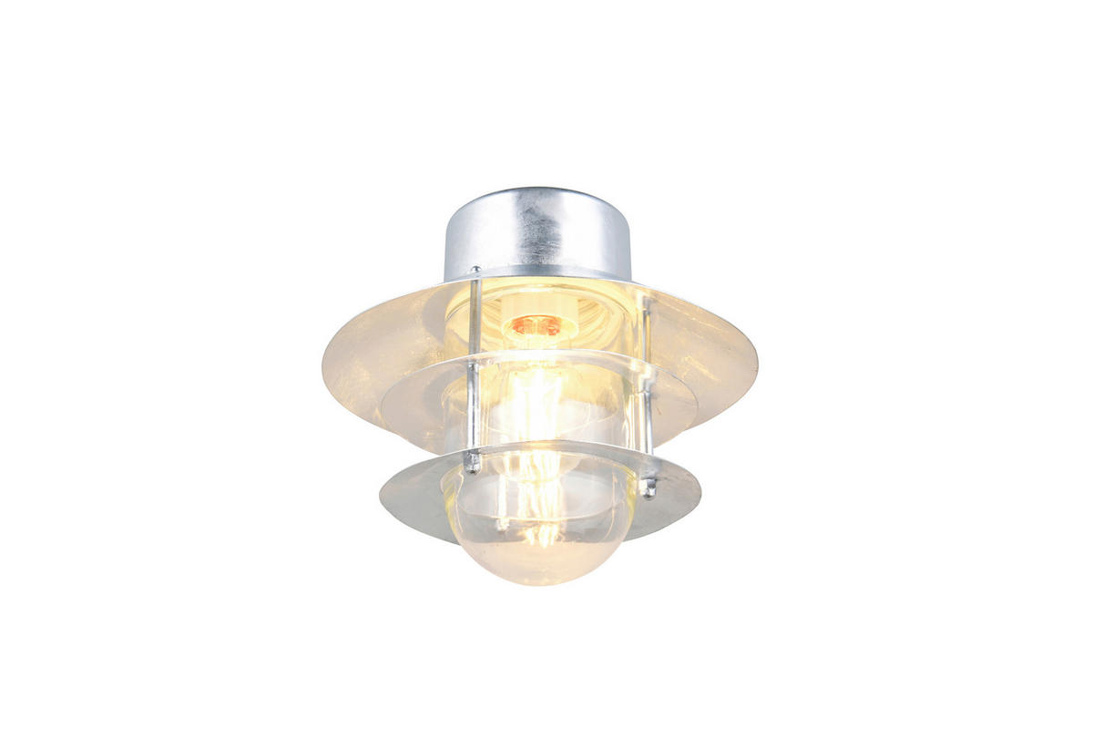 AUSSENWANDLEUCHTE Ruvuma 23.5/22/26 cm  - Klar/Zinkfarben, KONVENTIONELL, Glas/Metall (23.5/22/26cm) - Trio Leuchten